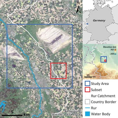 Figure 1. Location of the study site. Image Background: Sentinel-2 image acquired 08.05.2016, Band Combination 4-3-2.
