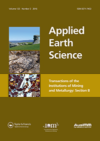 Cover image for Applied Earth Science, Volume 125, Issue 3, 2016