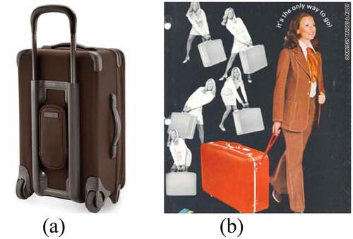 Figure 1. (a) A modern Briggs & Riley suitcase and (b) a suitcase by US Luggage (Briggs-Riley, Citation2021).