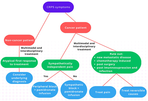 Figure 4 Proposed algorithm to manage CRPS in cancer patients.