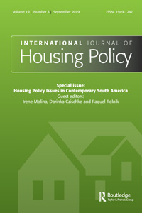 Cover image for International Journal of Housing Policy, Volume 19, Issue 3, 2019