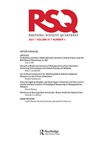 Cover image for Rhetoric Society Quarterly, Volume 51, Issue 1, 2021