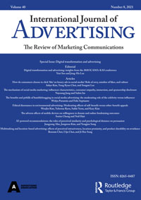 Cover image for International Journal of Advertising, Volume 40, Issue 8, 2021