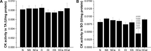 Figure 4 CK activity in skeletal muscles of normal or diabetic rats after ι-carrageenan injection in the joint.