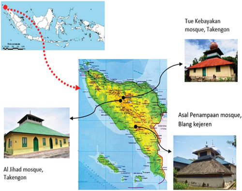 Figure 1. Highland mosques in Takengon and Blangkejeren.