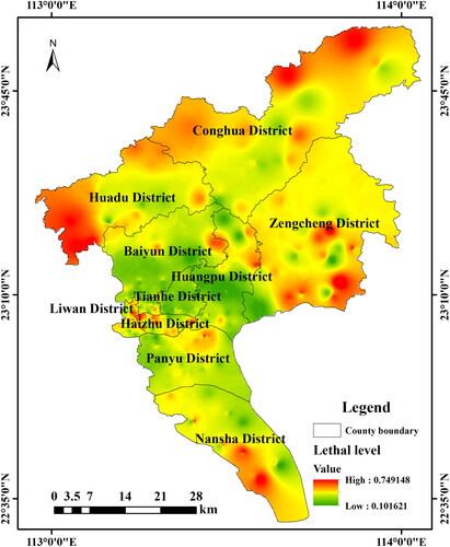 Figure 4. Distribution of lethality levels based on field survey results.