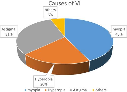 Figure 1 Causes of VI among schoolchildren in Lideta Sub-city, Addis Ababa, Ethiopia, 2019.