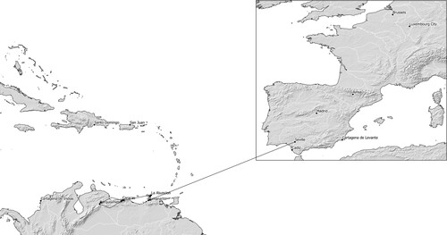 Figure 4. Life-trajectory of María Josefa Bertodano Knepper (Seville, ca. 1695 - Caracas, ?).