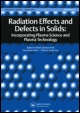 Cover image for Radiation Effects and Defects in Solids, Volume 106, Issue 1-2, 1988