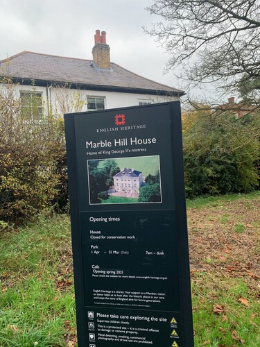 Figure 1. Photo of the old sign outside Marble Hill, London. This sign has been replaced as part of the Marble Hill Reviewed reinterpretation.