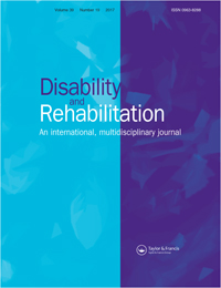 Cover image for Disability and Rehabilitation, Volume 39, Issue 19, 2017