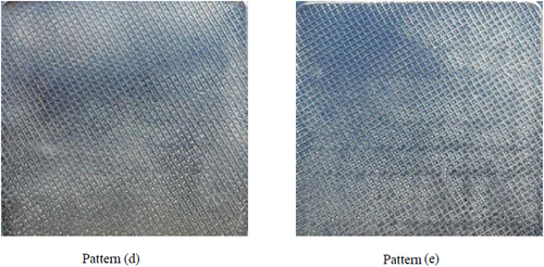 Figure 4. AA6111 bottom strip surfaces obtained when cast with patterns (d) and (e) from Figure 3 (reprinted with permission from Li et al., Citation2009)