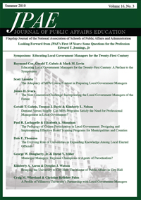 Cover image for Journal of Public Affairs Education, Volume 16, Issue 3, 2010