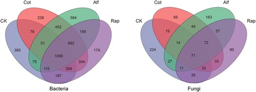 Figure 3. Venn diagram of unique and common OTUs.