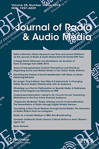 Cover image for Journal of Radio & Audio Media, Volume 25, Issue 1, 2018