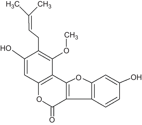 Figure 1.  Chemical structure of glycyrol (MW = 366.367).