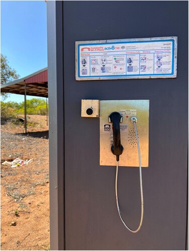 Figure 4. Cyclone proof outstation phone approximately 25 km from Gununa township, Mornington Island.