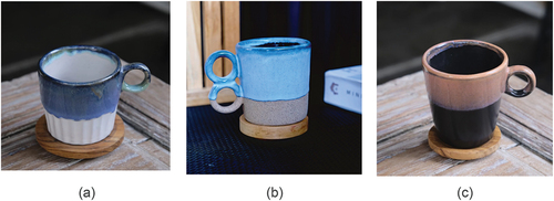 Figure 4. Ceramic cup : (a) model 1; (b) model 2; (c) model 3.