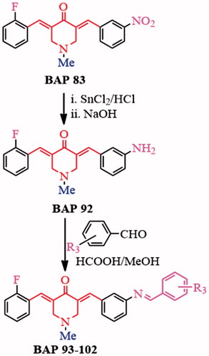 Scheme 2. Synthetic strategy of BAPs 93–102.