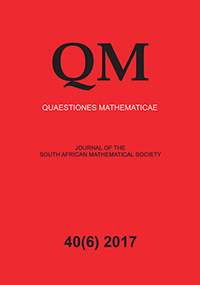 Cover image for Quaestiones Mathematicae, Volume 40, Issue 6, 2017