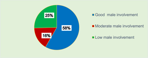 Figure 2 The composite proportion of male partner involved in PMTCT option B+ care for HIV positive pregnant women in West Shawa, Ethiopia, 2018.