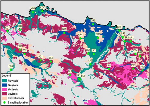 Figure 2. Soil sampling locations (farms) in Northwest Bosnia and Herzegovina.