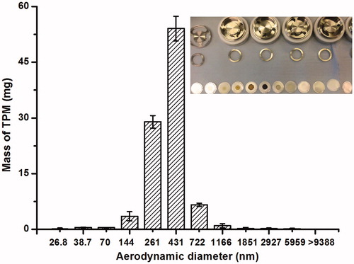 Figure 4. Mass of TPM collected on 12 aluminum foils.