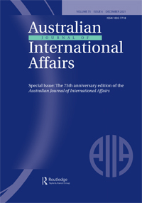 Cover image for Australian Journal of International Affairs, Volume 75, Issue 6, 2021
