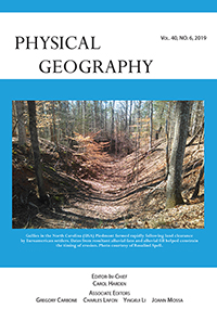 Cover image for Physical Geography, Volume 40, Issue 6, 2019