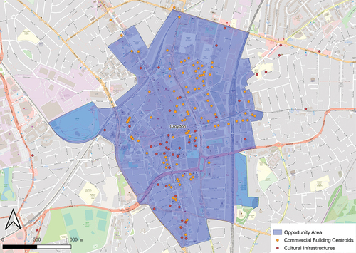 Figure 19. Open Street map of localized Croydon Opportunity Area.