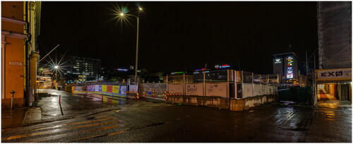 Figure 9. TMS at night (view from the corner of Aurakatu and Eerikinkatu). Source: Photograph taken by author.