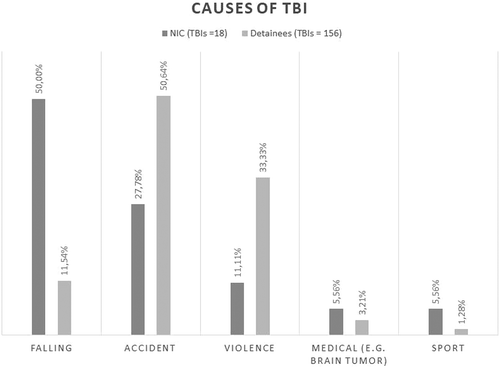 Figure 1. Causes of TBI. This figure depicts the self-reported causes of the TBI. Please note that one participant may report multiple causes of TBI
