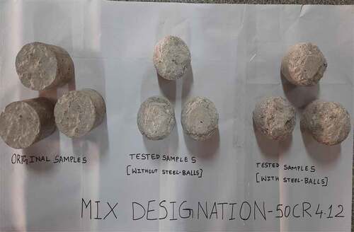 Figure 7. Condition of samples both before and after abrasion test.