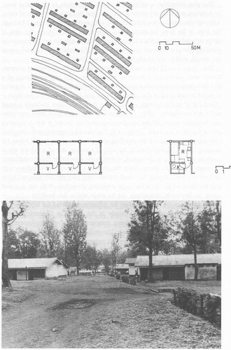 Figure 2. Landhie concept in Muthurwa estate, Nairobi. Showing the estate’s morphology and housing units’ floor plans. Source: A.K. Nevanlinna, Interpreting Nairobi. The cultural study of built forms. Helsinki: 1996. 226.