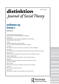 Cover image for Distinktion: Journal of Social Theory, Volume 23, Issue 1, 2022