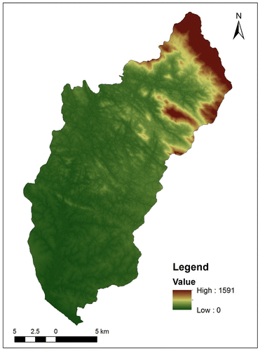 Figure 3. Aster G-DEM of Neyyar sub-watershed gives the detailed topography which deals with the relief characteristics.