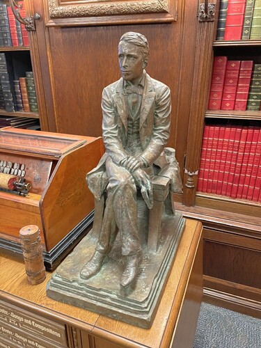 Figure 5. Marie Niehaus’s bronze sculpture of Stephen C. Foster, based on her father’s model. (Center for American Music, University of Pittsburgh Library System).