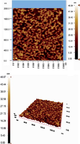 Figure 4. Atomic force microscopy images of nano-MIP.