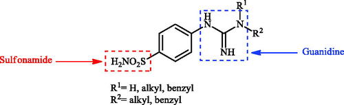 Figure 2. General structure of 4-(3-alkyl/benzyl-guanidino)benzenesulfonamides discussed in the paper.