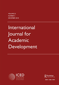 Cover image for International Journal for Academic Development, Volume 23, Issue 4, 2018