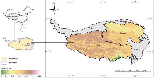 Figure 1. The location and topography of the study area.