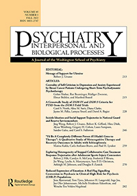 Cover image for Psychiatry, Volume 85, Issue 3, 2022