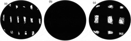 Figure 4. The knitted structure of a piece of activated carbon fibers (ACFs): (a) ACF-A; (b) ACF-B; (c) ACF-C (25×).