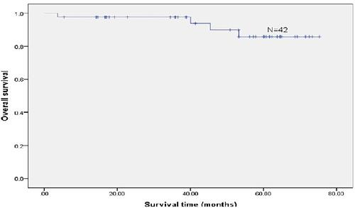 Figure 2 Kaplan-Meier analysis for overall survival of the whole population.