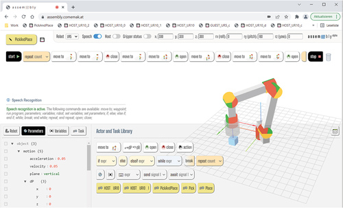 Figure 7. Assembly tool with voice commands enabled.