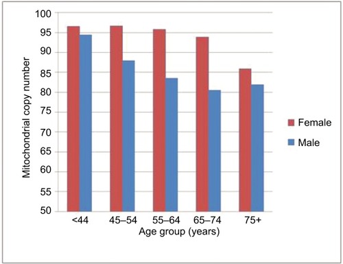 Figure 2 The relationship between age and mtDNA copy number in the study cohort, stratified by sex.