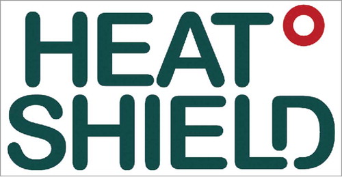 Figure 1. The HEAT-SHIELD logo with the read temperature sign signaling the potential danger of excessive heat stress and hazard to human health. The dark green font represents the complementary color to the red risks and symbolizes the HEAT-SHIELD dedication to improve heat resilience in workers and provide knowledge to the community ranging from the individual citizen to public and private policy makers to implement methods and procedures that may secure occupational health and productivity during present and future climatic scenarios.