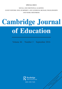 Cover image for Cambridge Journal of Education, Volume 46, Issue 3, 2016