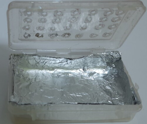 Figure 5. Plastic container with a layer of aluminum foil (Tiwari et al., Filed on 18th December Citation2023).