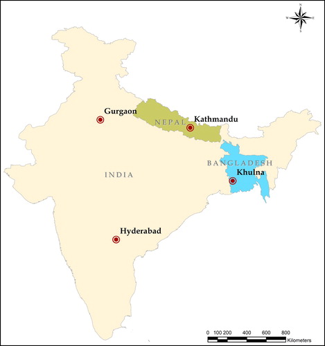 Figure 1. Map of the research locations.